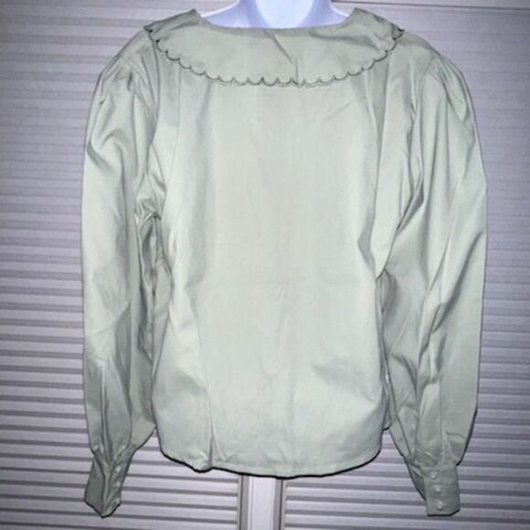 Daisy Street Frill Collar Loop Button Blouse (Small) - Picture 4 of 8